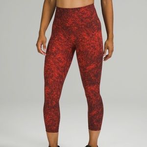 Red Wunder Under Lululemon Leggings 23”